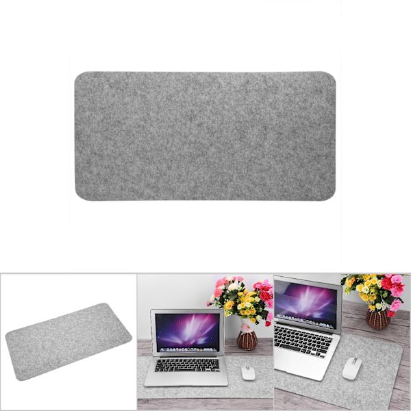 Antistatisk Lysegrå Polyester Skrivebordsmusemåtte 68x33cm Bærbar Computermåtte til Kontorbord PC-puder