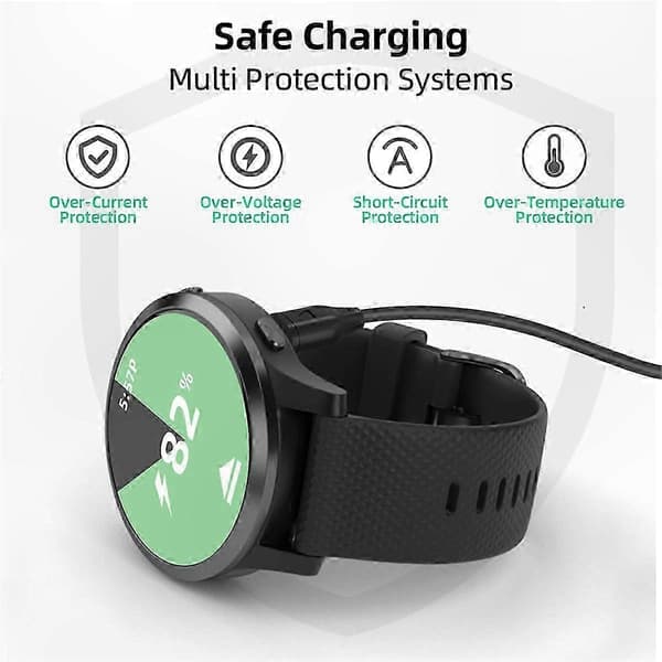 2-pak USB-C opladerkabel til Garmin Fenix, data-synkroniseringskompatibel ur-oplader