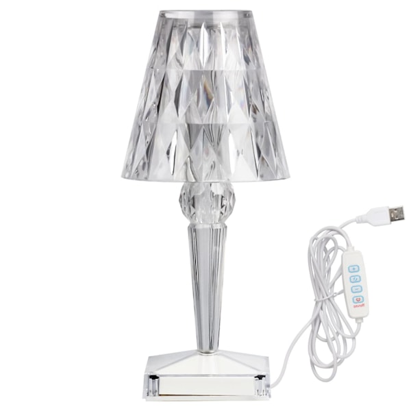 Elegant dimbar krystallbordlampe for enhver rominnredning