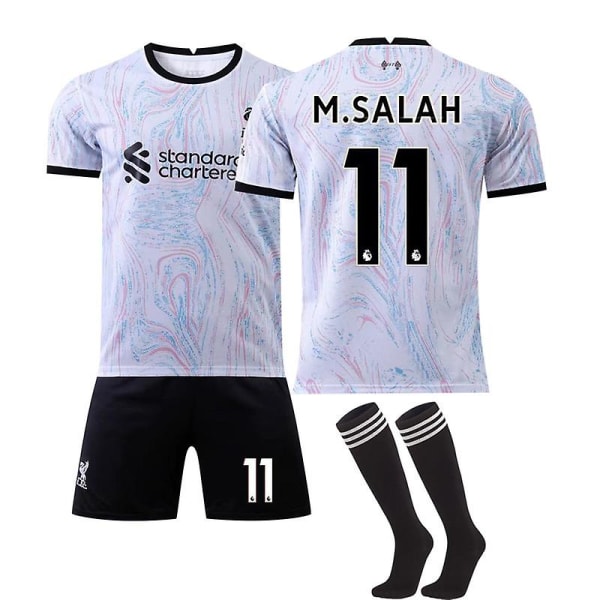 22/23 Liverpool Borta Salah fotbollströja träningspaket M.SALAH NO.11 22(120-130CM)