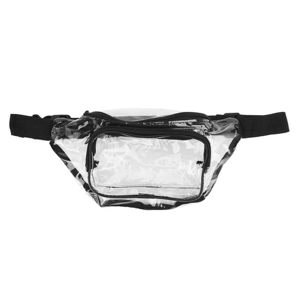 Transparent PVC Vandtæt Mavebælte Multifunktionel Taljetaske til Rejser Sort