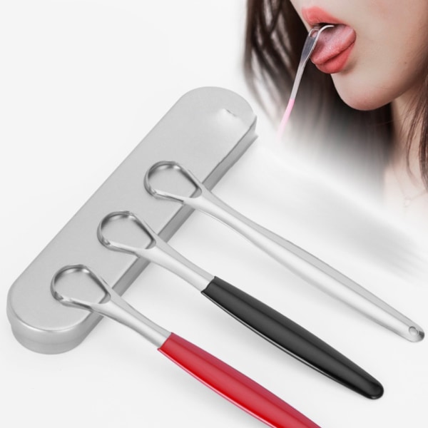 Tungeskraber Rustfrit stål Oral Tongue Cleaner Medical Mout Silver