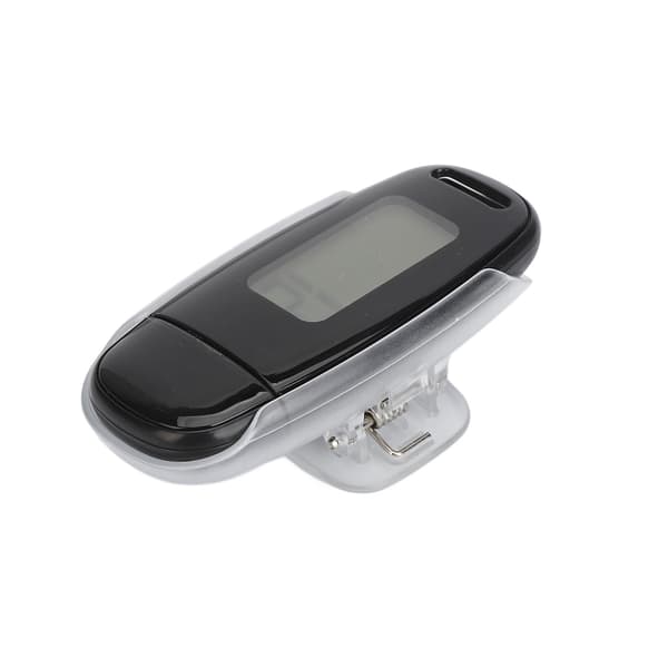 Stor LCD USB Genopladelig Skridttæller til Kvinder Mænd Børn Sort