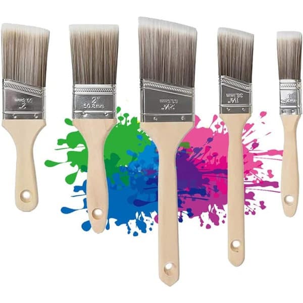 【DENGTU】5-pack Flat Brushes 25.4mm/38.1mm/50.8mm/63.5mm Precision Brushes, Angled Handles