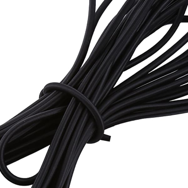 Slitesterk 5 mm svart elastisk snor for DIY smykkelaging - 10 m lengde