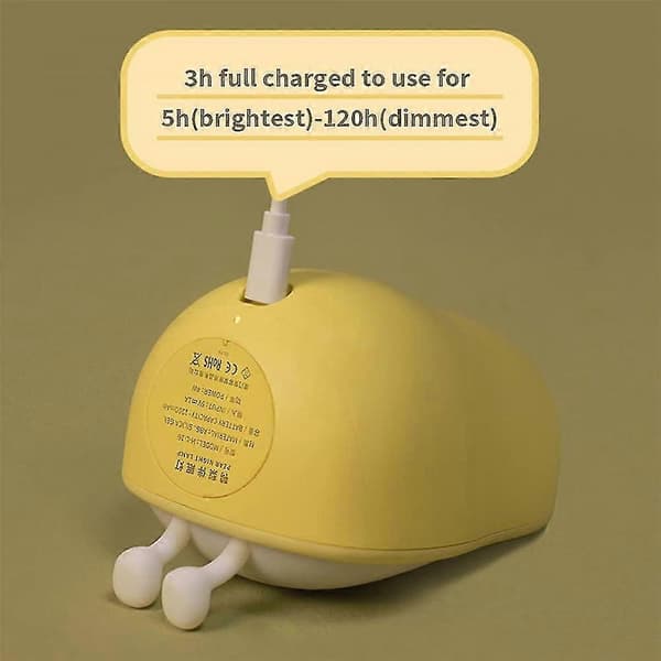 Pære Nattlamper Soverom Søvn For Barn Usb Oppladbare Lamper Bpa-fri Abs Silikon Sengelampe