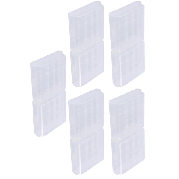 Multifunktionel Transparent Batteriopbevaringsboks i Plastik 10 stk.
