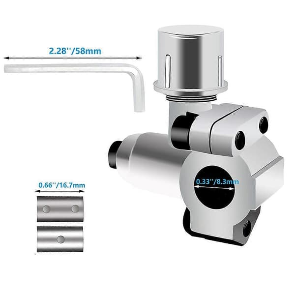 1 stk. piercingventil linjekranventil kompatibel med 1/4, 5/16, 3/8 tommer utvendig diameter rør, 1/4 SAE service tilgangsventil [dt] Silver & gold