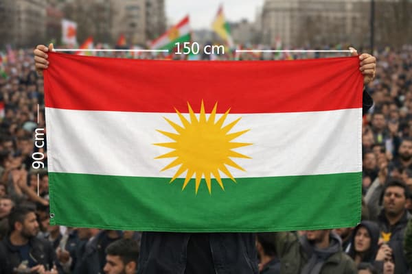 【DT】Kurdisk flag 150×90 cm - Perfekt til demonstrationer og events 100