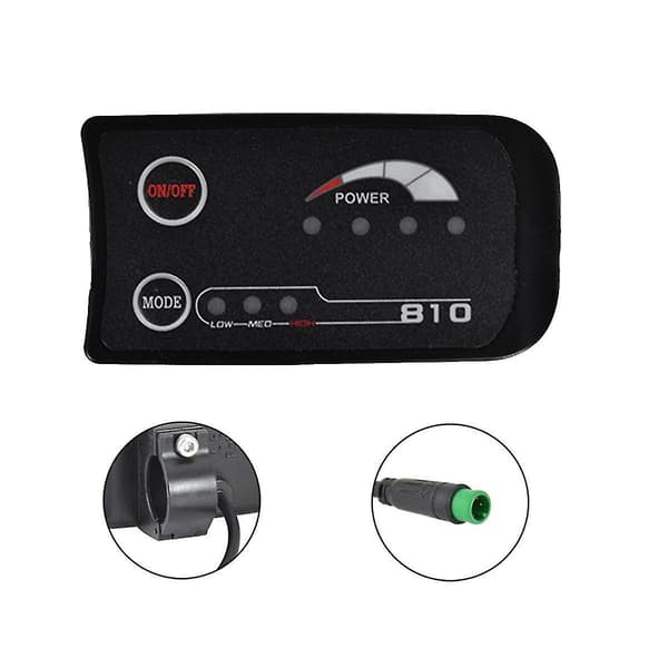[DT]6-bens S810 E-cykelmåler LED-display 36v UART til elcykelmåler