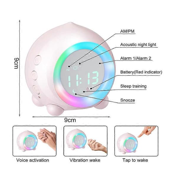 LED digitalt vækkeur natlys termometer display bluetooth applikationskontrol Smart vækkeur Blue
