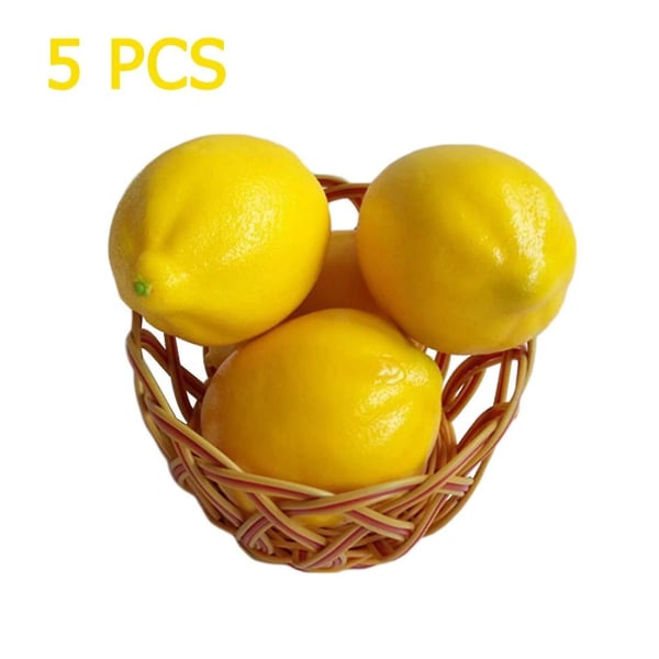 5 st falska limefrukter, falska citroner, naturtrogna konstgjorda limefrukter, falska gröna citroner konstgjorda frukter citron för hemkök Festdekoration 5 st (stor storlek 3,5" Style 2