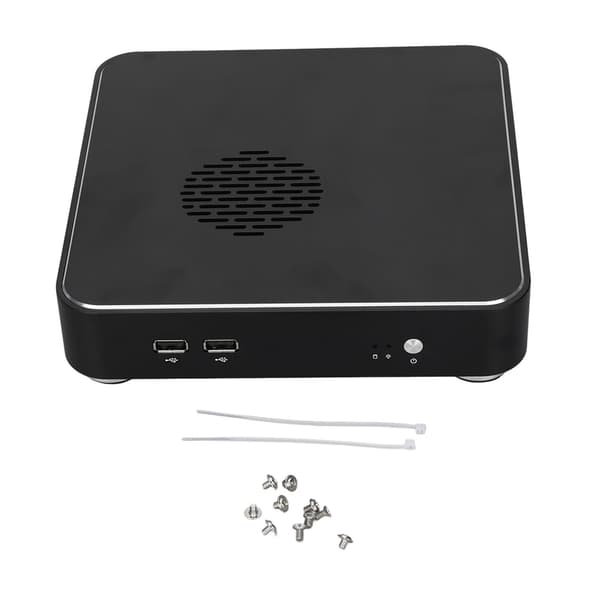 Mini HTPC Kabinet Sort Kompakt Desktop Computer Kabinet God Varmeafledning Hjemmevideo Computer