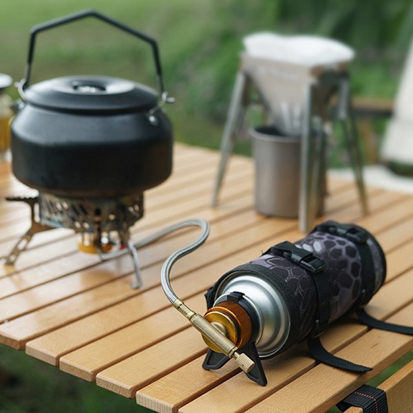 Portabel Utomhus Gastankadapter med Fäste för Campingkök - Självtätande Påfyllningsverktyg