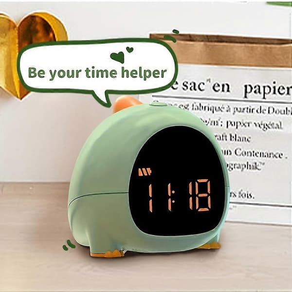 Liten Dinosaurie LED Digital Sängklocka Barnrum Studierum Tecknad USB Smart Elektronisk Klocka yellow