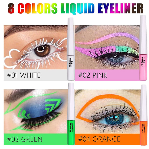 8 färger Neon Liquid Eyeliner BLUE