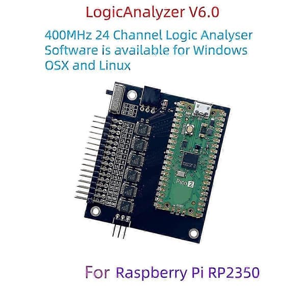 Logikanalysator V6.0 Rp2350 Pico 2 400mhz 24-kanals logikanalysator Software er tilgængelig til Windows[dt]