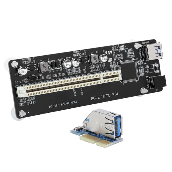 PCIE til Dual PCI Adapter Riserkort med 0,6 m kabel