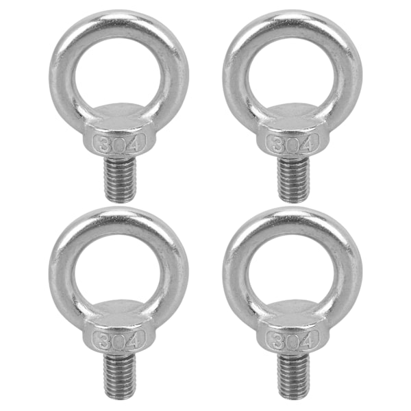 4 stk. M10 Rustfrit Stål Kraftig Løfte Øjebolt Ring