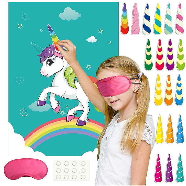 Pin The Horn On The Unicorn Birthday Party Game
