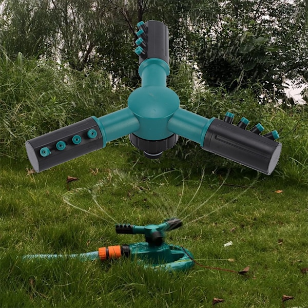 Mørkegrønn Treveis Roterende Sprinklerhode for Hagevanning
