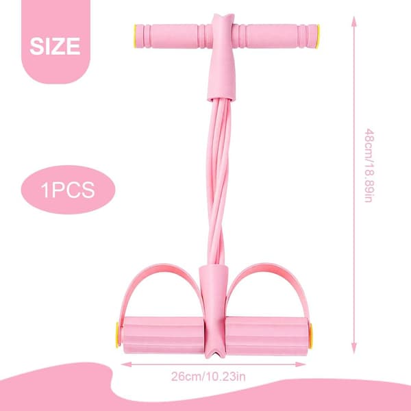 pc multifunktionel maveøvelsesenhed, træningsbånd, modstandsbånd, 6-rørs elastikbånd (pink)[dt]