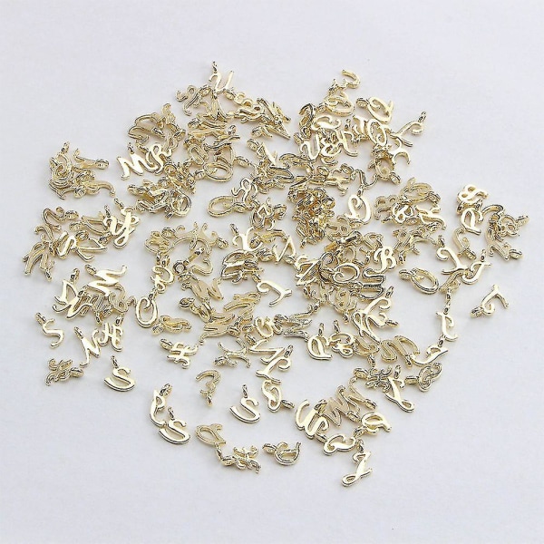 26st hantverk slumpmässigt blandat halsband guld alfabetet bokstäver form