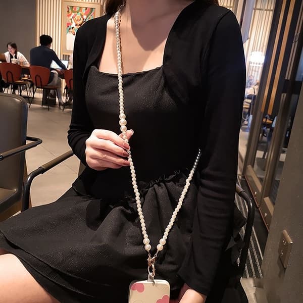 Telefon Anti-tapt Snor Crossbody Telefonkjede Lange Perlestropper A1