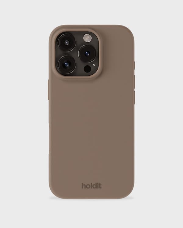 holdit iPhone 16 Pro Mobilcover Silikone Mocha Brown Brun Silikon