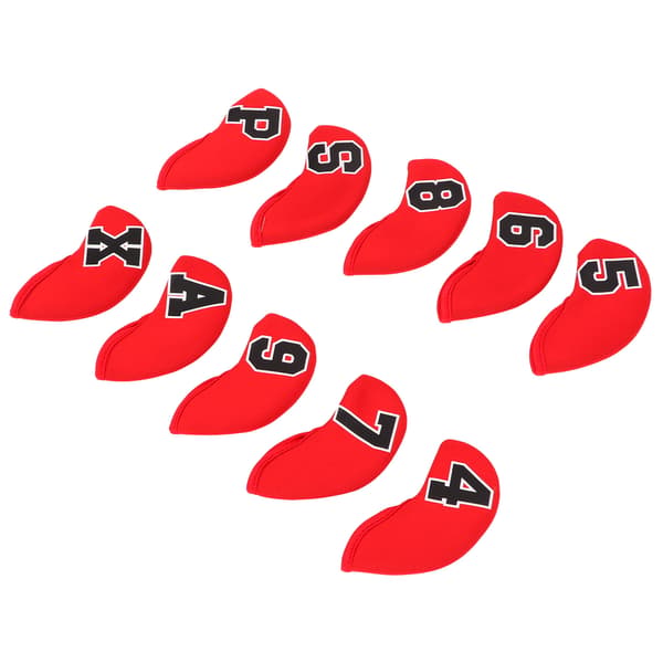 10 stk. Neopren Golf Iron Head Covers Sæt Rød