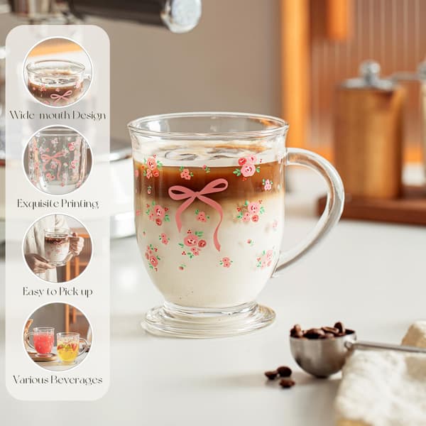 Topak lyserøde irske kaffekrus med sløjfe - perfekte til iskaffe