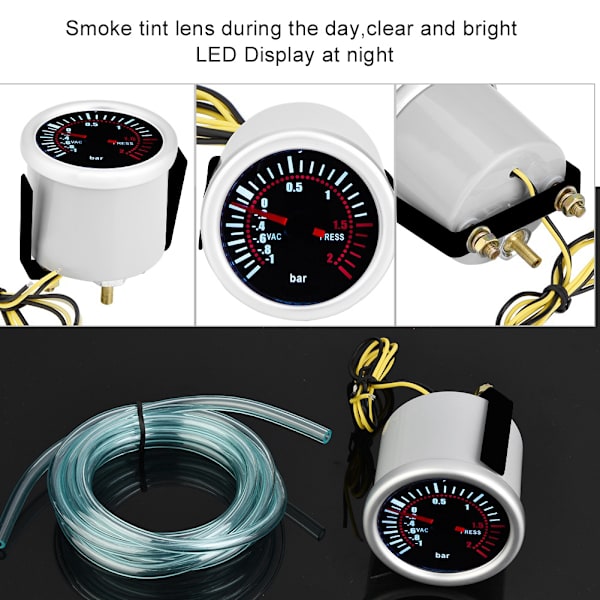 2\" Bil Universal 12V LED Digital Turbo Boost PSI måler