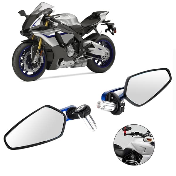 Blå CNC Aluminium Motorcykel Backspegel Set om 2