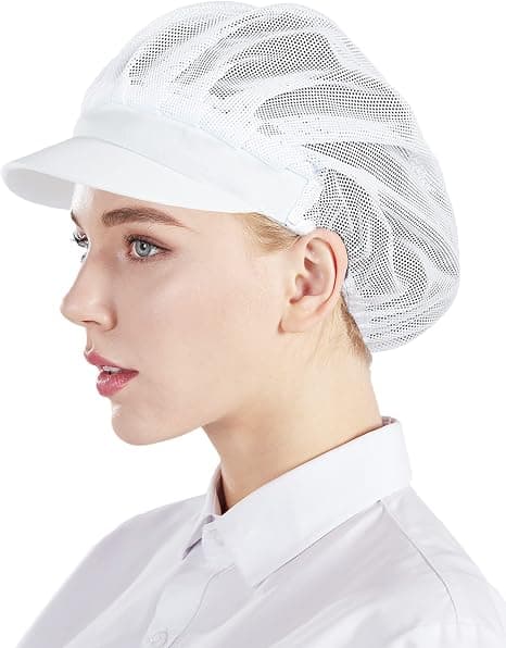 3-pak mesh kokkehatte - hvide, unisex køkkenhatte med mesh, W[dt]
