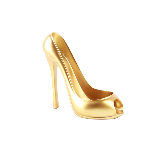 Elegant Høj Hælet Sko Vinreol - Stilful Vinflaske Display Stativ til Hjemmeindretning (Guld)