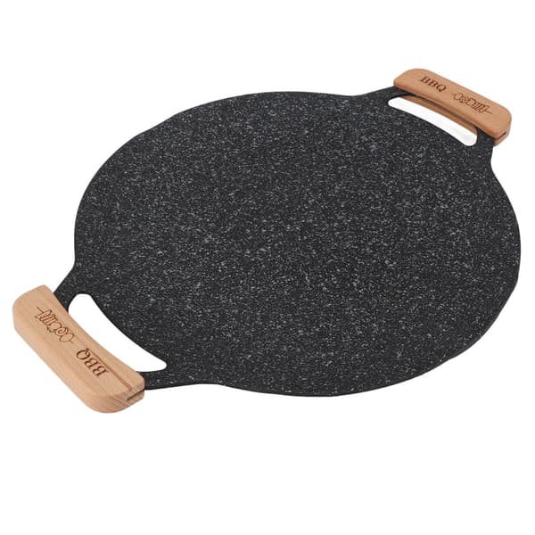 Rund Metall Nonstick BBQ Grillpanne Multifunksjonell Utendørs Camping Grillplate