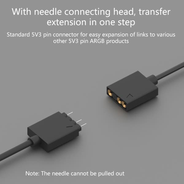 1 til 3 RGB Splitter ARGB 5V 3Pin Forlængerkabel Adapter 30cm LED Belysning til PC Strip Sync Kabel