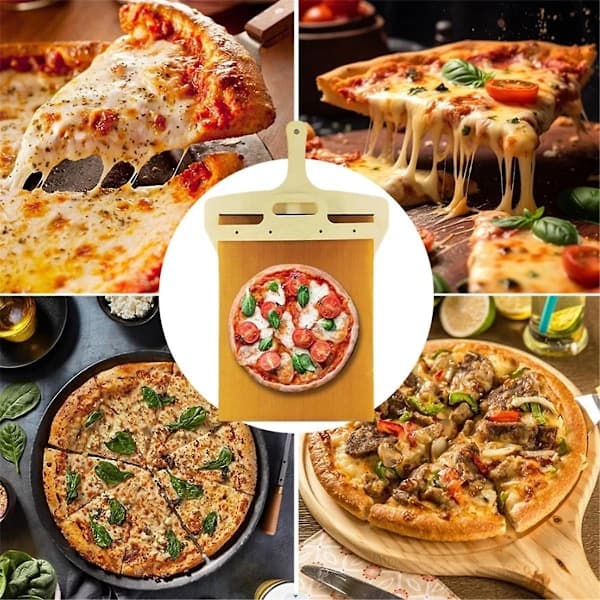 Glidande Pizzaspade Pala Pizza Scorrevole Pizzaspade Som Överför Pizza Perfekt Non-Stick