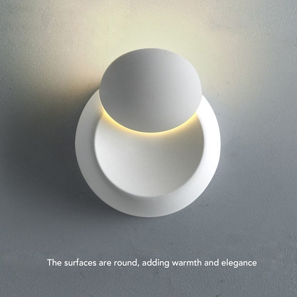 Roterbar 2700K LED Vegglampe: Energibesparende Varmt Lys for Hjem, Kontor, Soverom, Gang (85-265V)