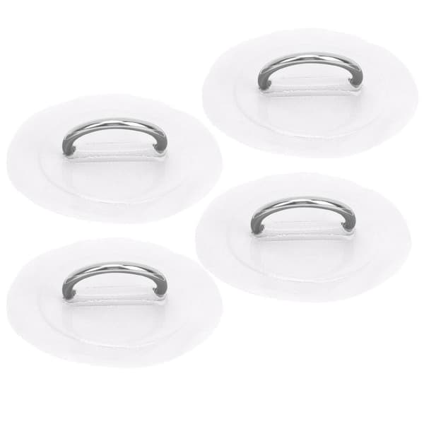 4 stk Oppblåsbare Båt Kajakk D-Ring Pute Patch Marine Fast Spenne med Elastisk Bungee-Snøre (Hvit Pute)