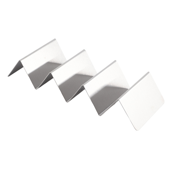 Tacoholder i rustfrit stål med W-formet design - Holder op til 4 tacos, rustfrit taco-stativ og -bakke