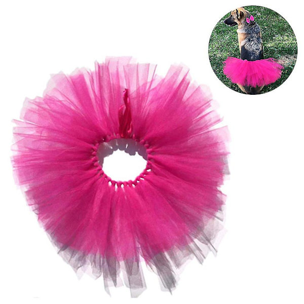 Pet Hund Kat Kostume Tutu Outfit Animal Halloween Party Tulle Nederdel Rose Red