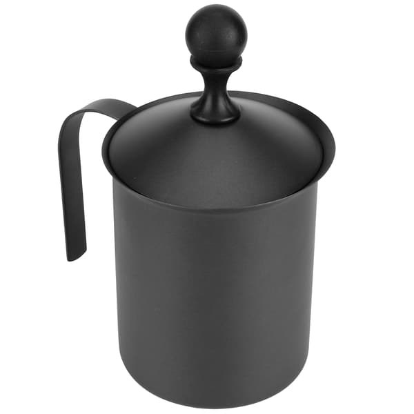 Japansk stil rustfrit stål manuel dobbeltmasket mælkeskummer kaffefløde 400cc