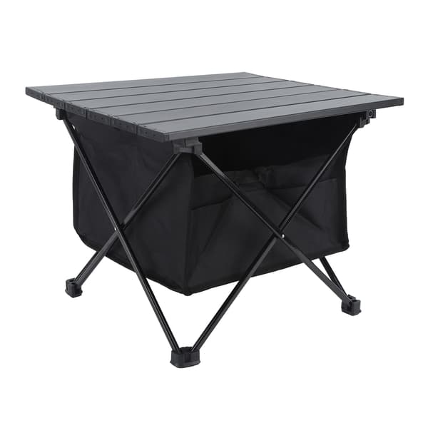 Fällbart campingbord i aluminium med stor förvaringsväska