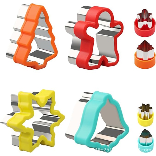 Brödformar i Rostfritt Stål, Omelett Ring, Keksform 8-piece set C Color Mixing