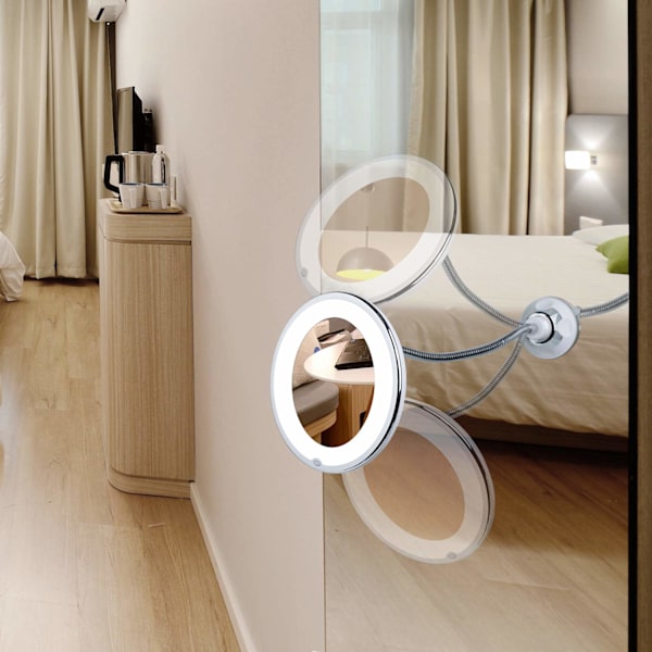 Svanhals LED Lighted 10X Makeup Mirror Vit med flisa White with sliver