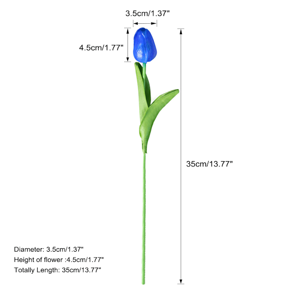 Mørkeblå Simuleret PU Tulipan - Kunstig Dekorativ Blomst
