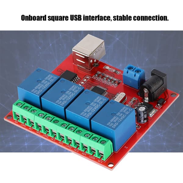 12V 4-kanals USB Smart Switch Relæmodul PC-kontrol