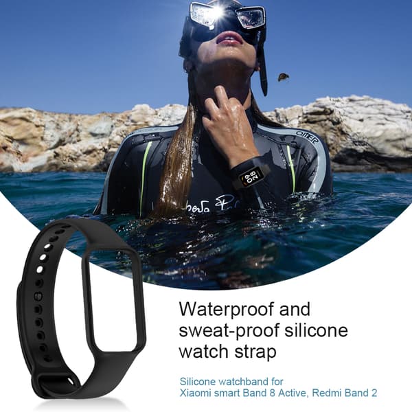 [DT]Rannekoru Xiaomi Smart Band 8 Active, Redmi Band 2 Musta