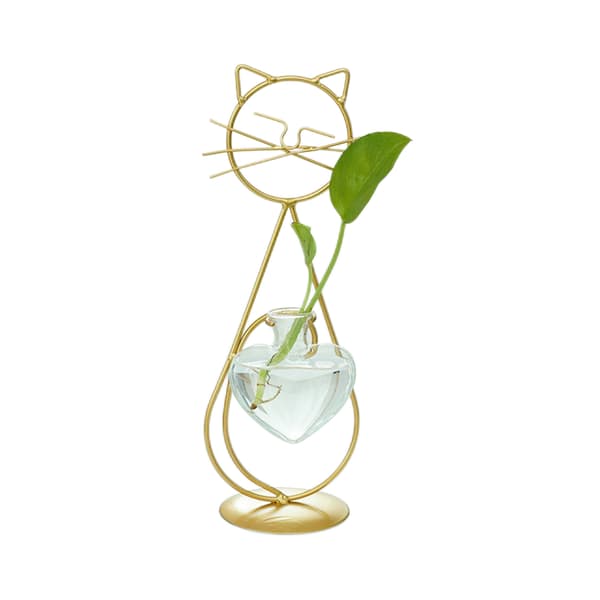 Enkel Katt Järn Hydroponisk Blomsterarrangemang Vas